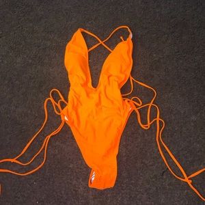Orange neon bathing suit